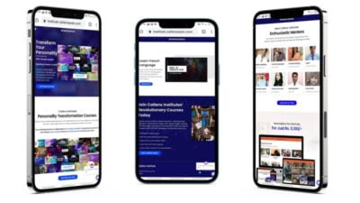 mobile1 mobile phone displaying near by ielts institute in noida