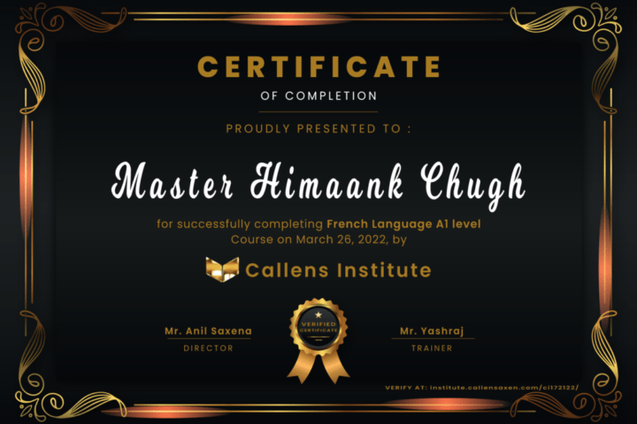 Himaank_french_a1 happy student after joining the best ielts institute in delhi