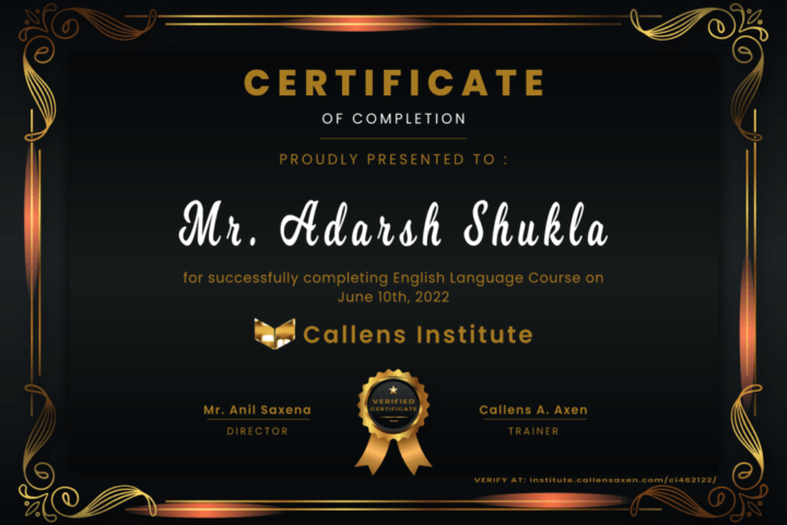 Certificateci462122 happy student after joining the best ielts institute in delhi