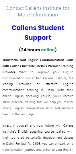 Callens App 5 Form For Downloading Spoken English Syllabus PDF